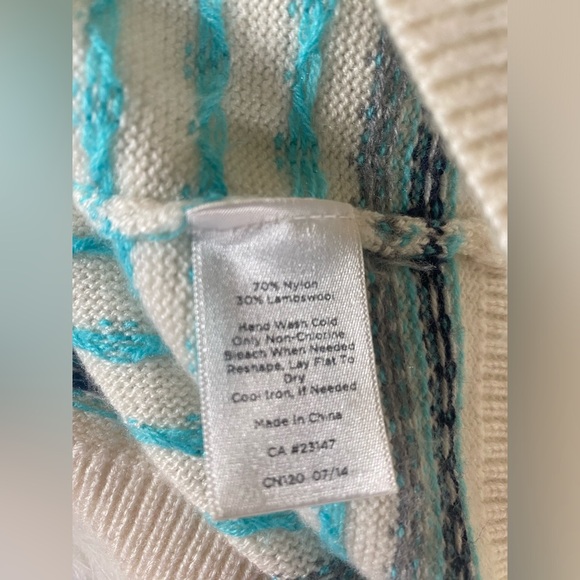 Talbots Sweater L Blue Fair Isle Lambswool Nordic - Picture 4 of 9